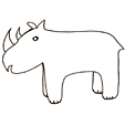 rhinoceros à colorier