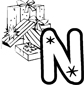 Coloriage Alphabet : lettre "N" 