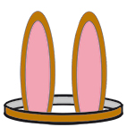 Coller les oreilles du lapin de Pâques