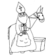  Saint nicolas et son âne à colorier