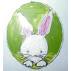 décoration de fenêtre en forme de lapin de Pâques