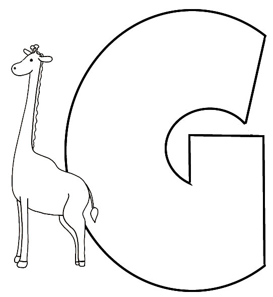 Alphabet : Colorie le G de l'alphabet comme GIRAFE ...