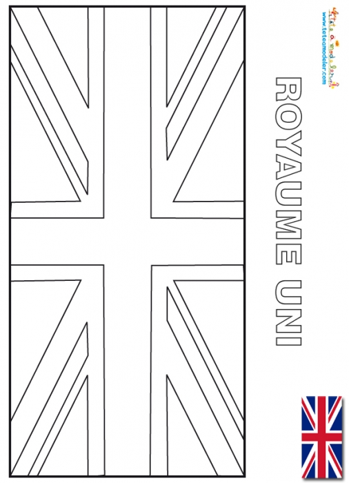 Coloriages Drapeau anglais en ligne Allofamille - coloriage drapeau anglais