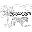 coloriage Damien savane