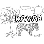 coloriage Rayan savane