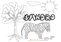 coloriage Sandro savane