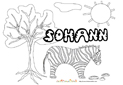 coloriage Sohann savane