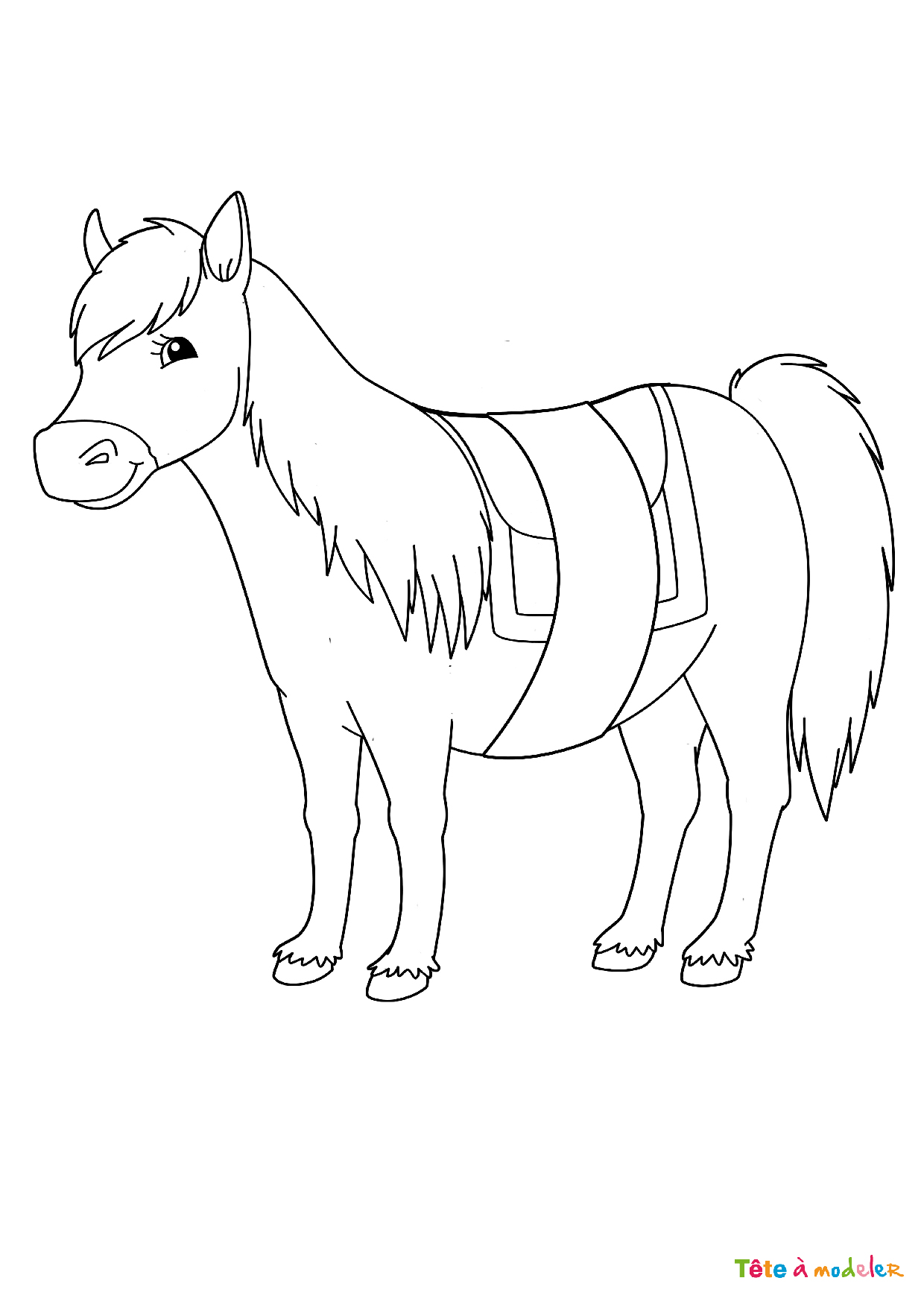 Coloriage poney #15 - Un dessin à imprimer de Tête à modeler