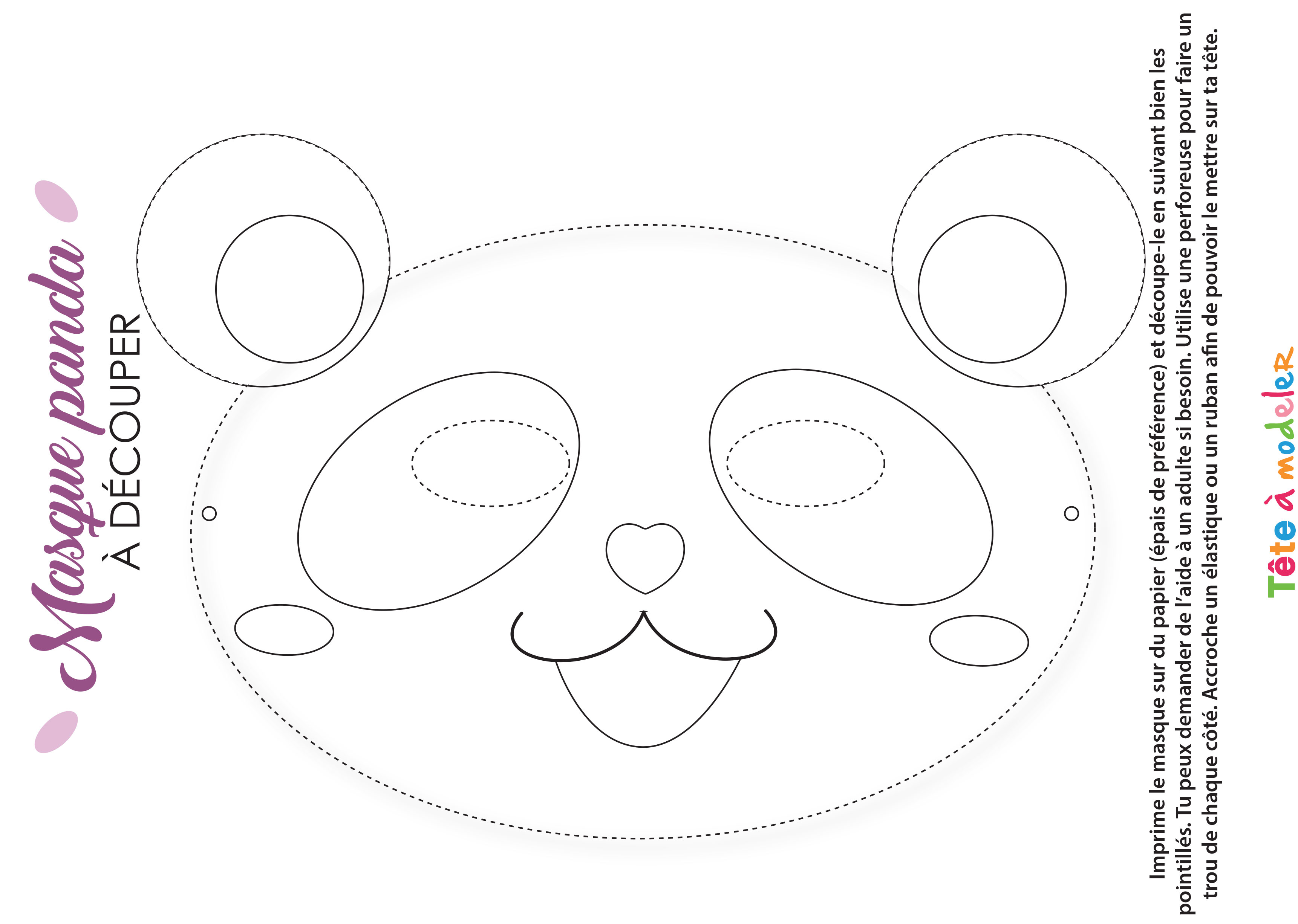 Masque De Panda à Colorier