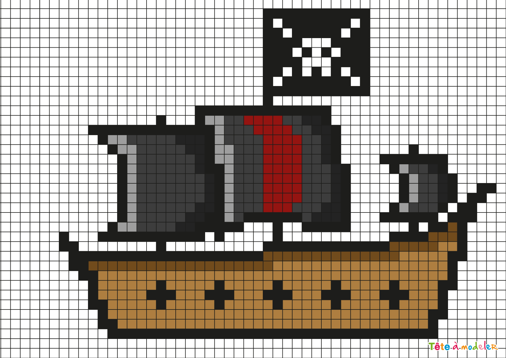 Pixel Art Bateau De Pirate Par Tête à Modeler