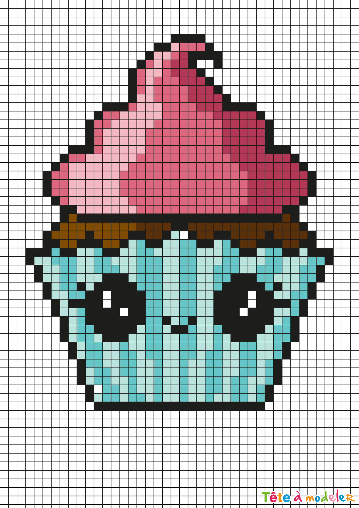 Pixel Art Cupcake Par Tête à Modeler