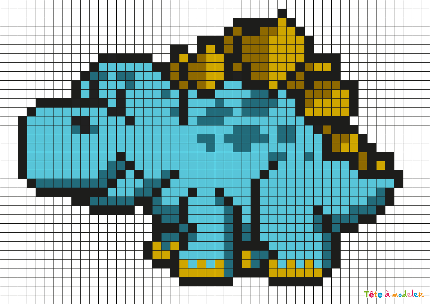 Pixel Art Dinosaure Par Tête à Modeler