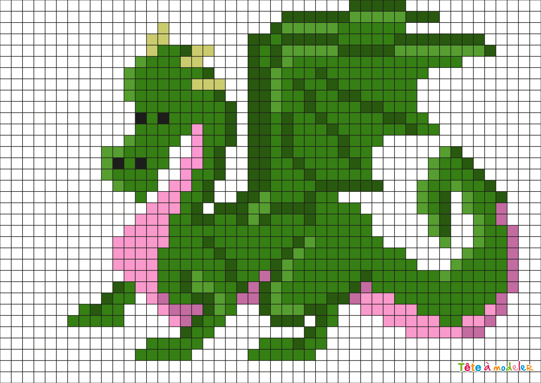 Pixel Art Dragon Par Tête à Modeler