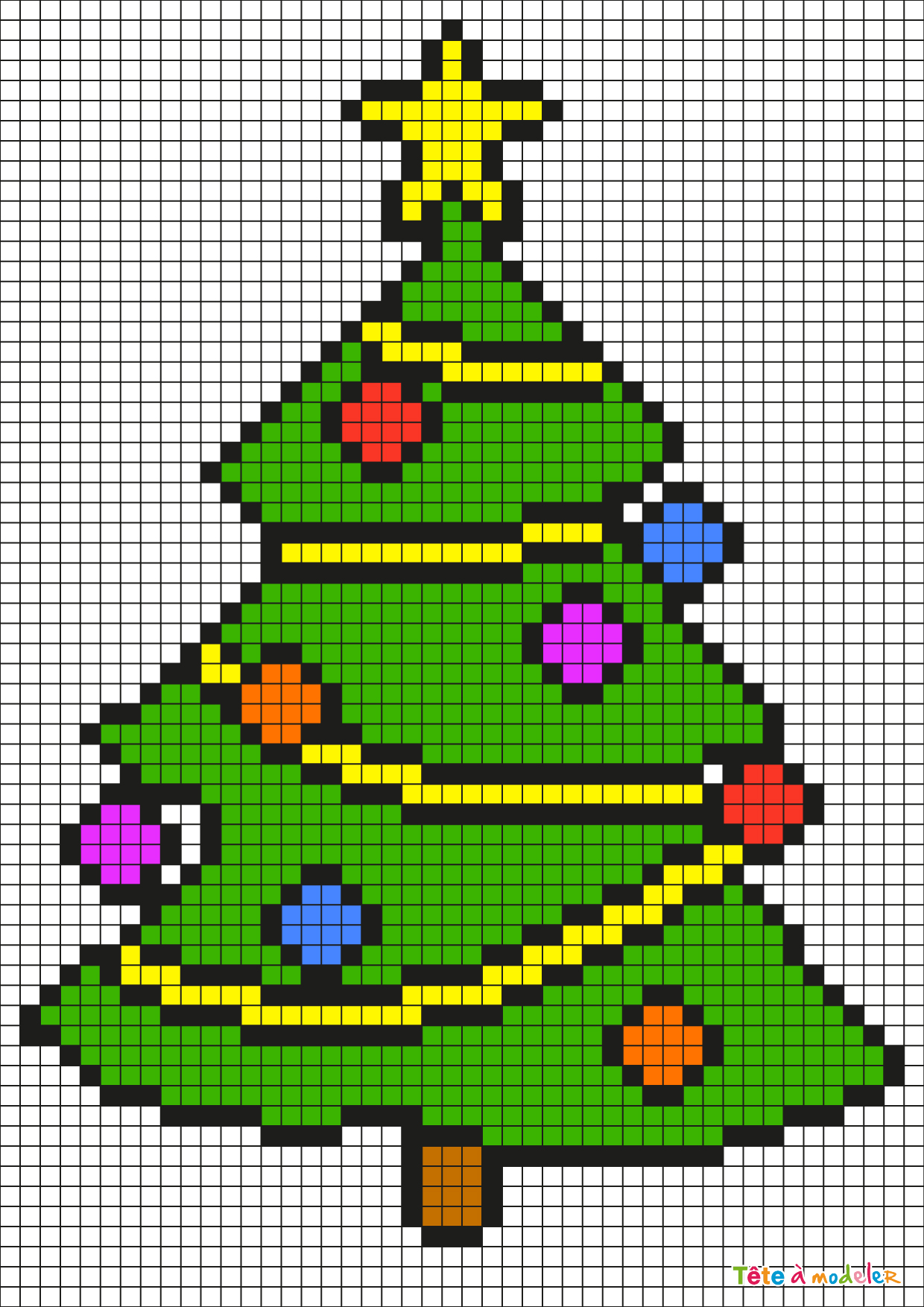 Pixel Art Sapin De Noël Par Tête à Modeler