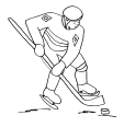 Coloriage joueur hockey sur glace