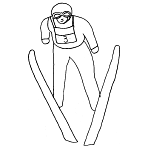 Coloriage ski saut