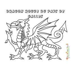 Coloriage Du Dragon Du Drapeau Du Pays De Galles