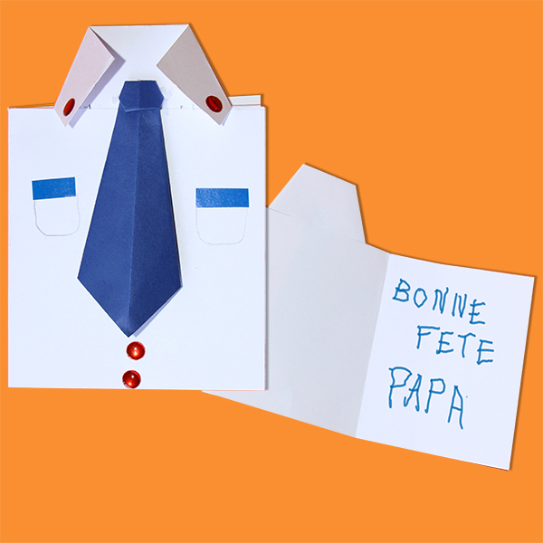 Carte chemise origami pour la fête des pères