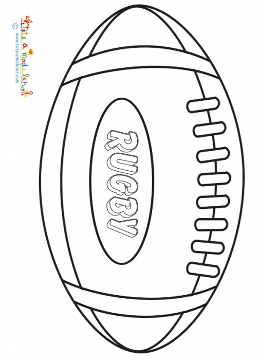 Coloriage Ballon De Rugby Sur Tête à Modeler