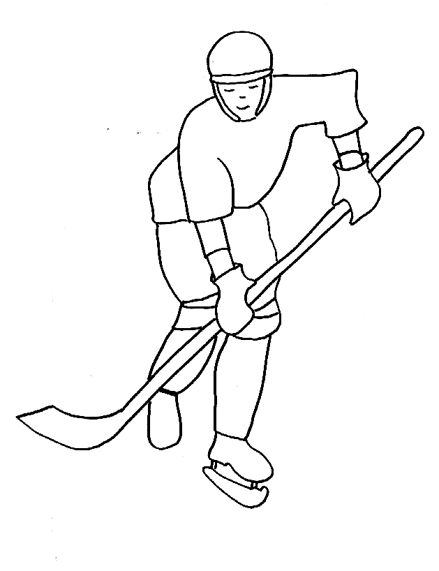 Coloriage Hockey Sur Glace à La Crosse Tête à Modeler