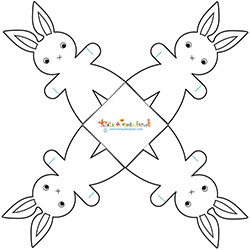 Corbeille de Pâques 4 lapins