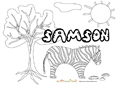 coloriage Samson savane